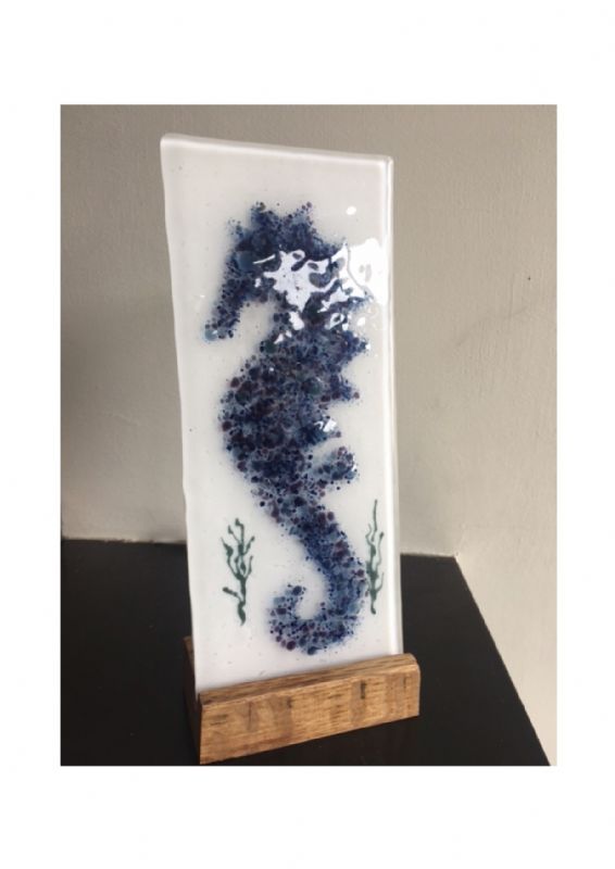 Seahorse fused glass 